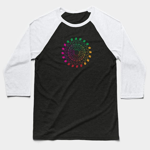 Circle Geometrical colorful design Baseball T-Shirt by Canvas Creations